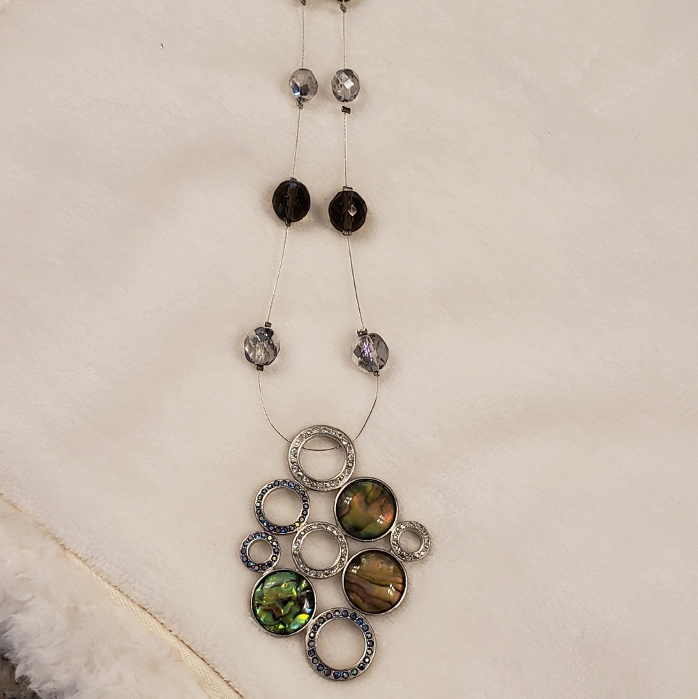 Chico's Multi Colored Adjustable Necklace, Silver